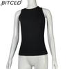 BITCED Women's Summer Solid-Colour Sleeveless Fitted Top