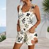 Plus Size Sleeveless Tank Romper With Patch Pockets