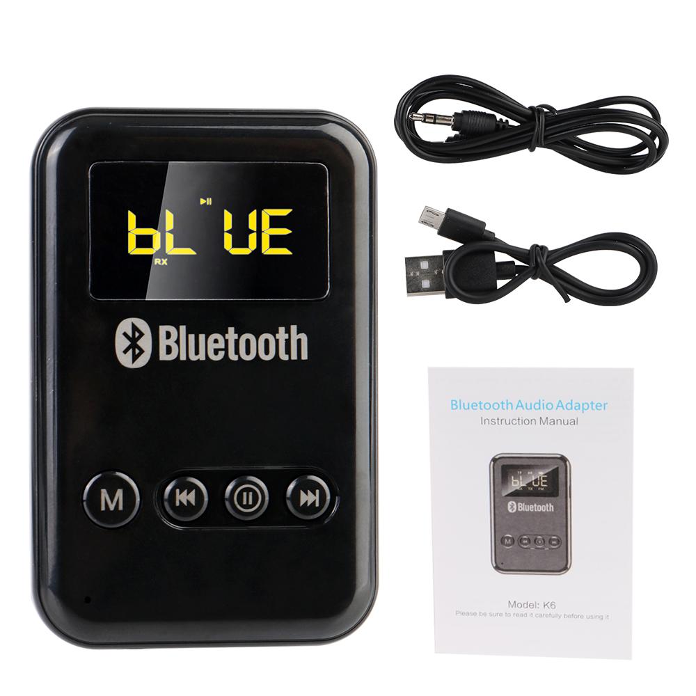 

Передатчик приемник поддержка TF карта FM 300 мА батарея для автомобильных музыкальных наушников динамик беспроводной аудио светодиодный Bluetooth 5.0 адаптер чёрный