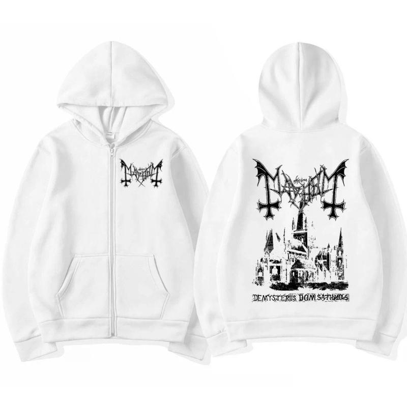 Mayhem De Mysteriis Dom Sathanas Album Zipper Hoodies Death Metal Gothic Zip Up Hoodie Männer Frauen Übergroße Fleece Hoody Jacke