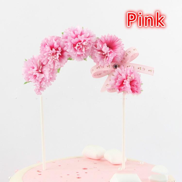 1pcs Bow Flower Cake Topper for Wedding Party Decoration Dessert