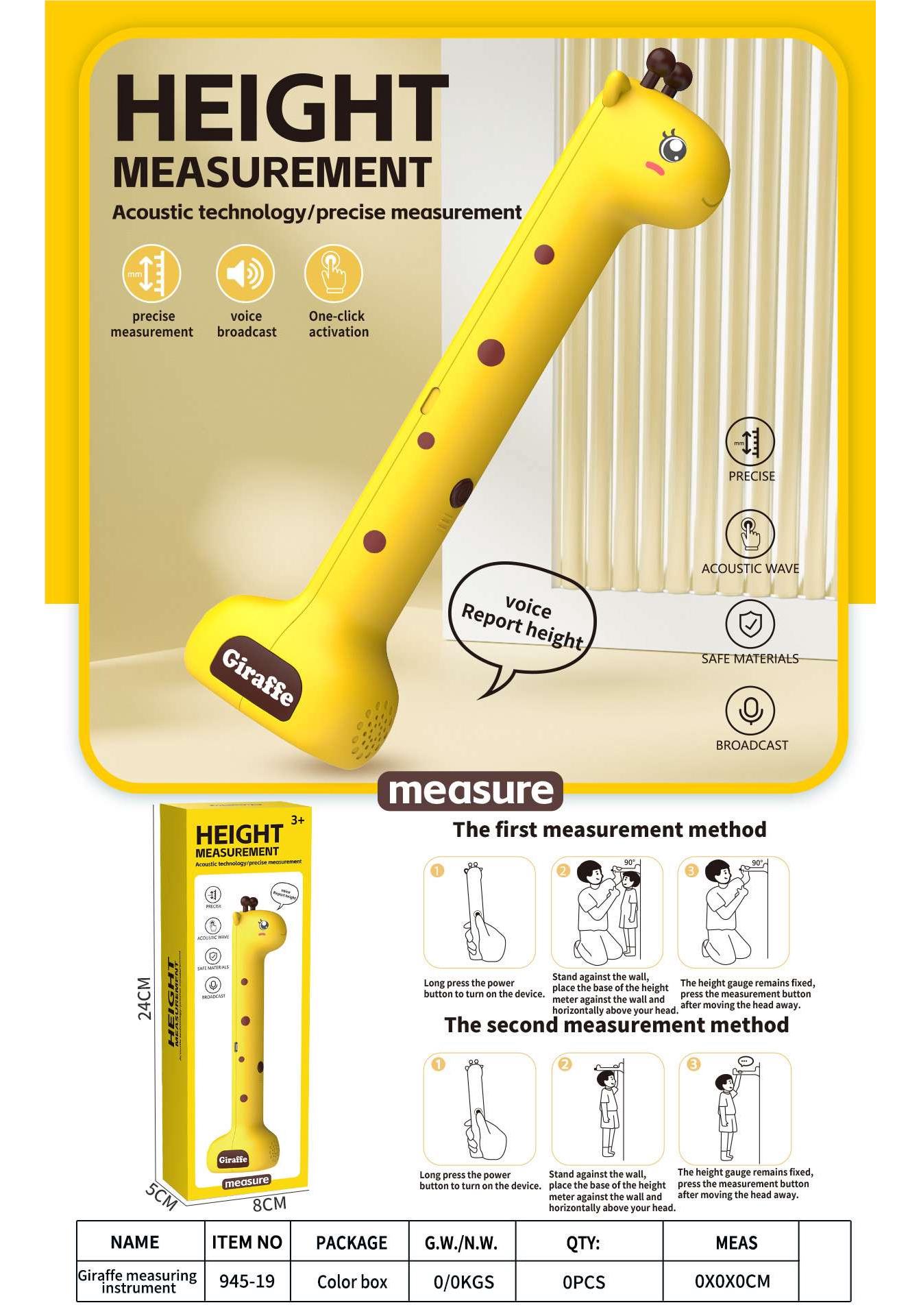 Ultrasonic Portable Automatic Height Measuring and Recording Device