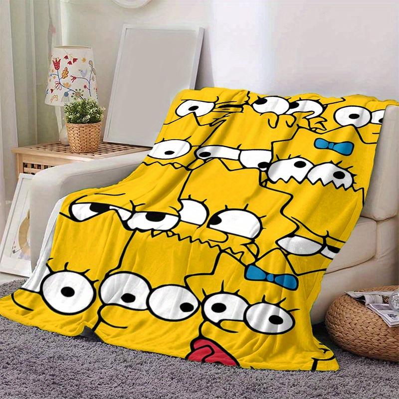 

Ковдра з мультфільму Сімпсони, коротка плюшева мила тепла ковдра, прикраса для вітальні дому, дивана, для чотирьох сезонів, подорожей 80x120cm