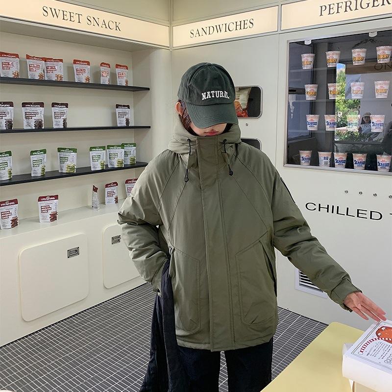 2025 winter new plus-size down cotton jacket women's middle school over the knee student bread suit sports leisure couple jacket