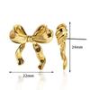 2PC Gold Color Earrings For Women Bow Stud Nail Earring Fashion Cute Jewelry Piercing Ear Accessories Christmas Gift Aretes