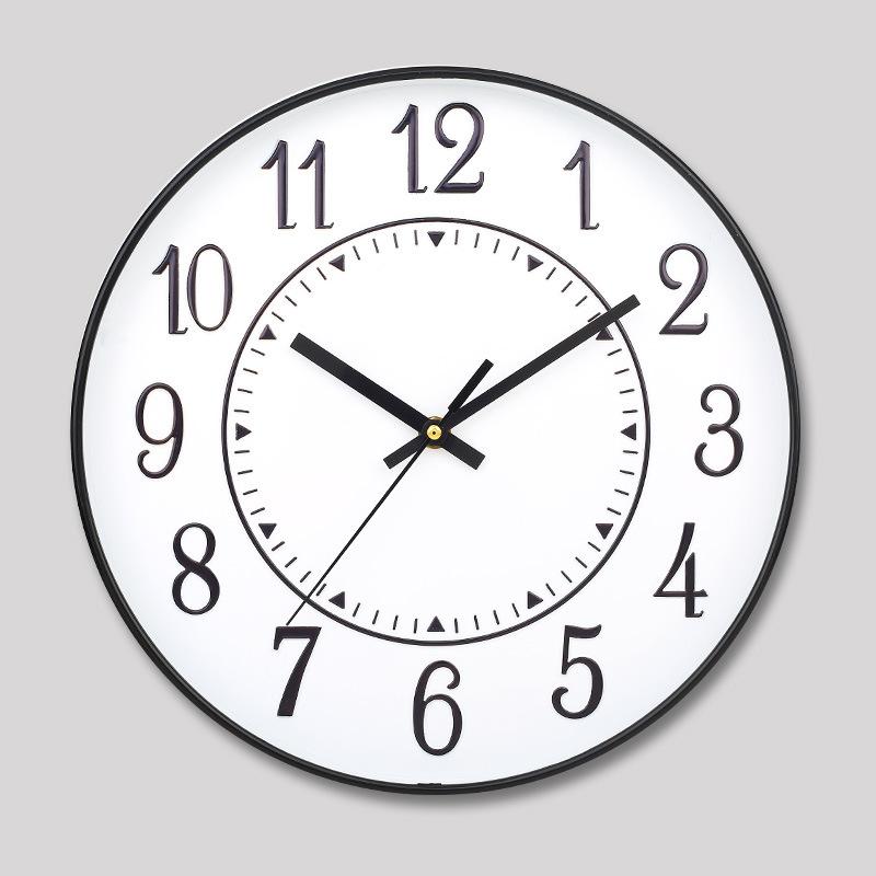12 Inch 30CM Silent Wall Clock, Creative and Fashionable, Three-dimensional Digital Minimalist Clock for Home Living Room