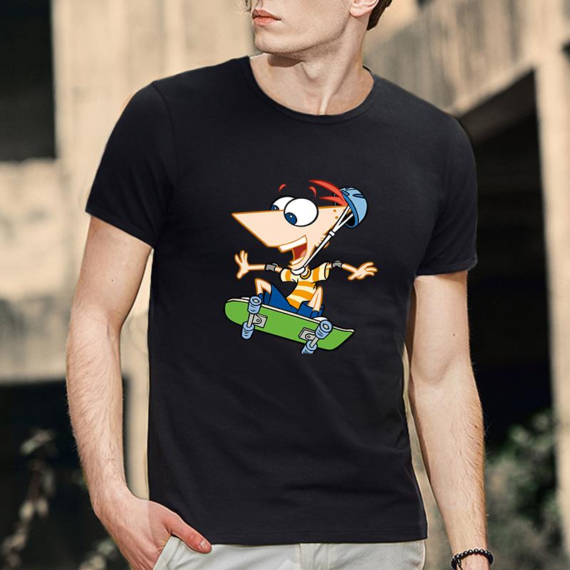 Phineas En Ferb 2026 Katoenen T-shirt Streetwear Korte Mouw T-shirts Mannen Vrouwen T-shirt Kleding Tops