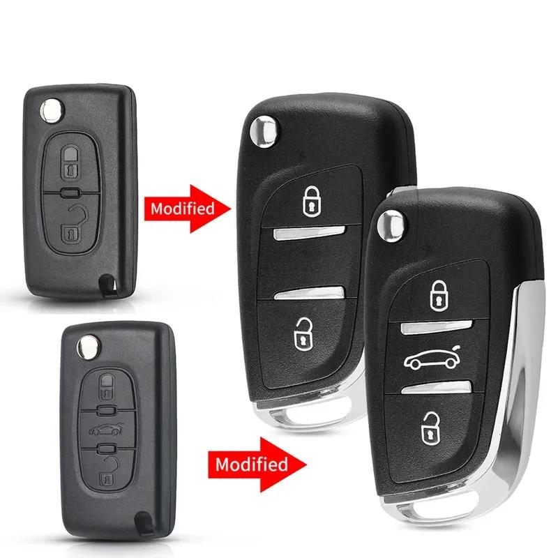 KEYYOU Modified Filp Remote Key 433MHz ASK FSK For Citroen C1 C2 C3 C4 Berlingo Picasso For Peugeot 207 307 ID46 CE0536 CE0523