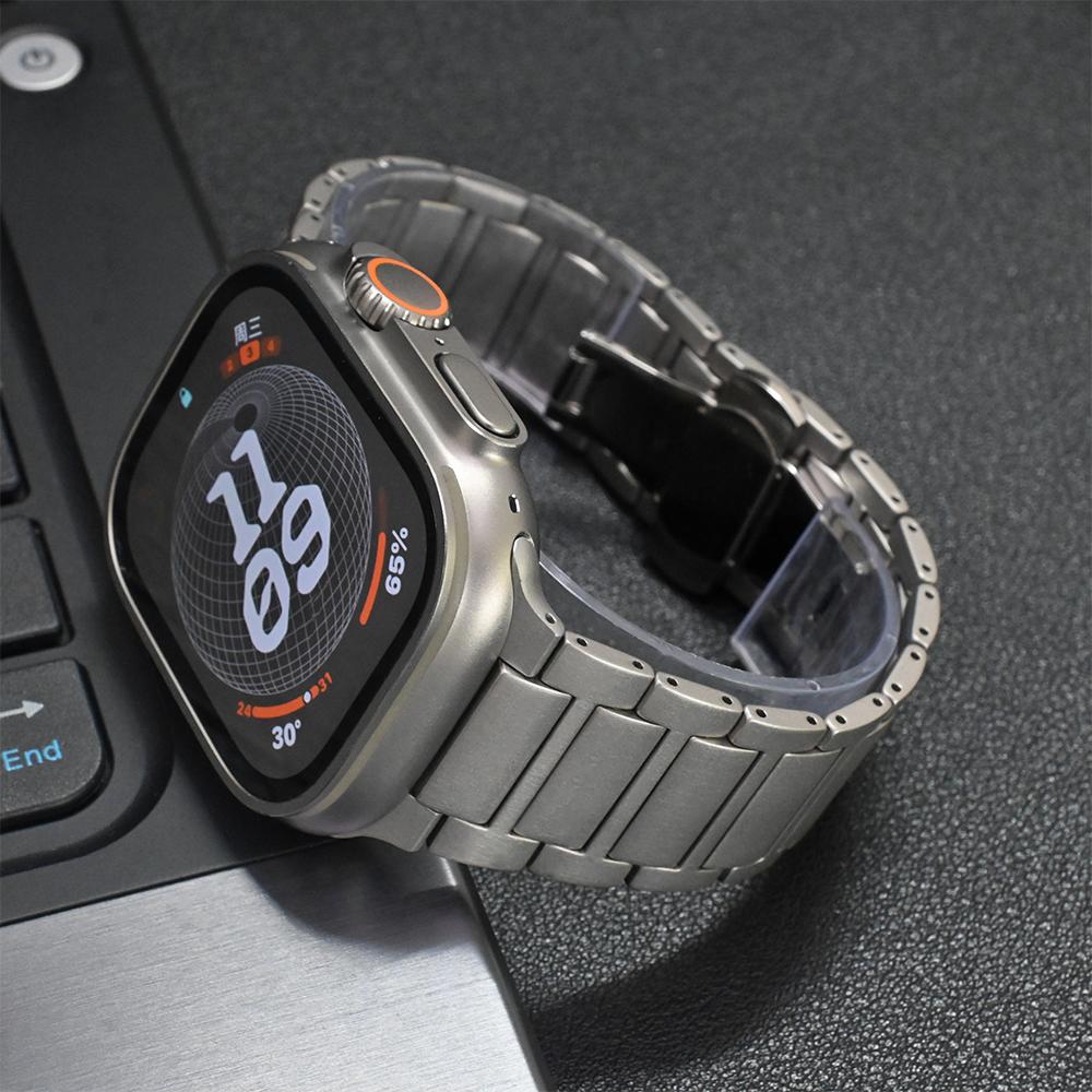 Titanium Metal Band for Apple Watch Ultra 3 2 49mm 45 46 44mm Luxury Strap For iWatch Series 11 10 9 6 Se 8 Link Bracelet Correa