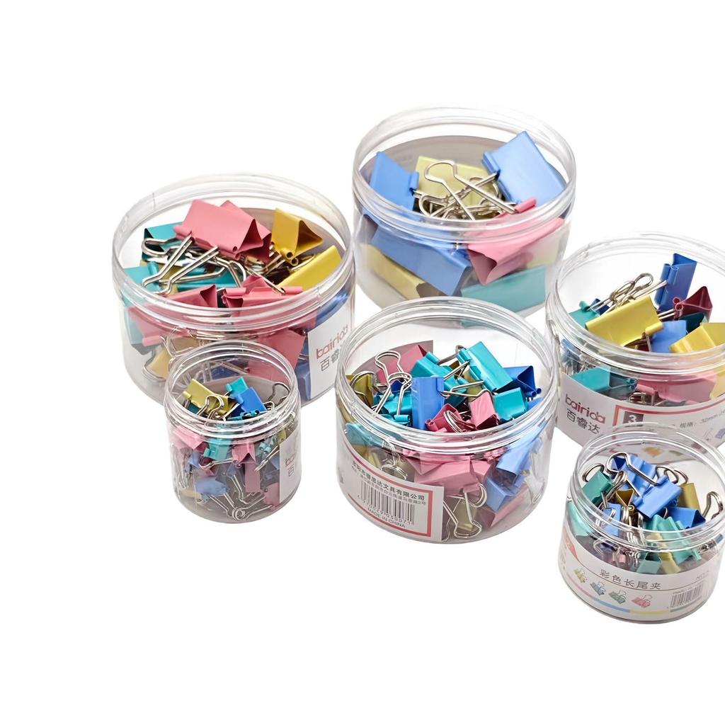Colorful Metal Binder Clips, Strong Grip Office Stationery/Folders