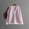 Fashion Wind Knitting Cardigan V Neck Loose-Fitting Long Sleeve Sweater Cardigan Knitted V-neck Sweater