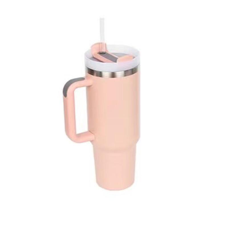 Insulated Stainless Steel Mug With Straw For Car 304 Steel 12-24 Hours Thermal Performance