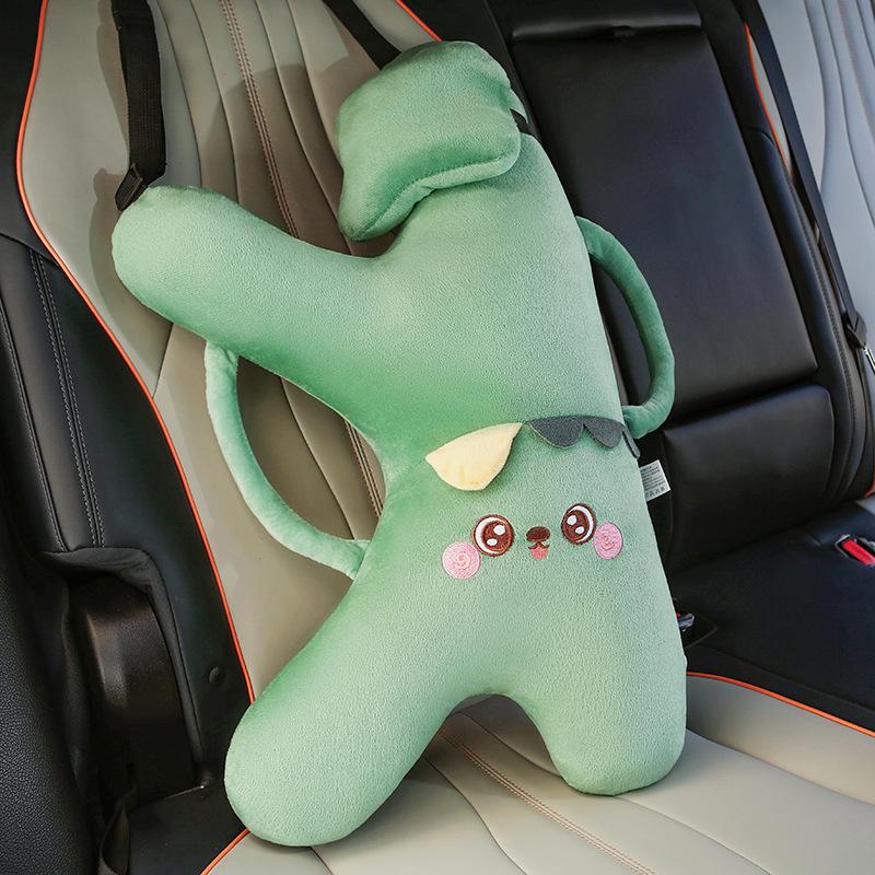 Comfortable Pillow Cushion - Supports Head for Sleeping Suitable as Car Rear Pillows with Creative Dinosaur & Cat Designs