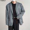 INCERUN Autumn Men Notched Lapel Long Sleeve Suede Blazer Casual Loose Coats