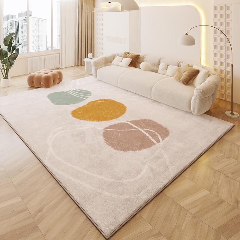 Cream Style Carpets for Living Room Irregular Shape Plush Bedroom Decor Carpet Fluffy Soft Bedside Rug Thick Washable Floor Mat