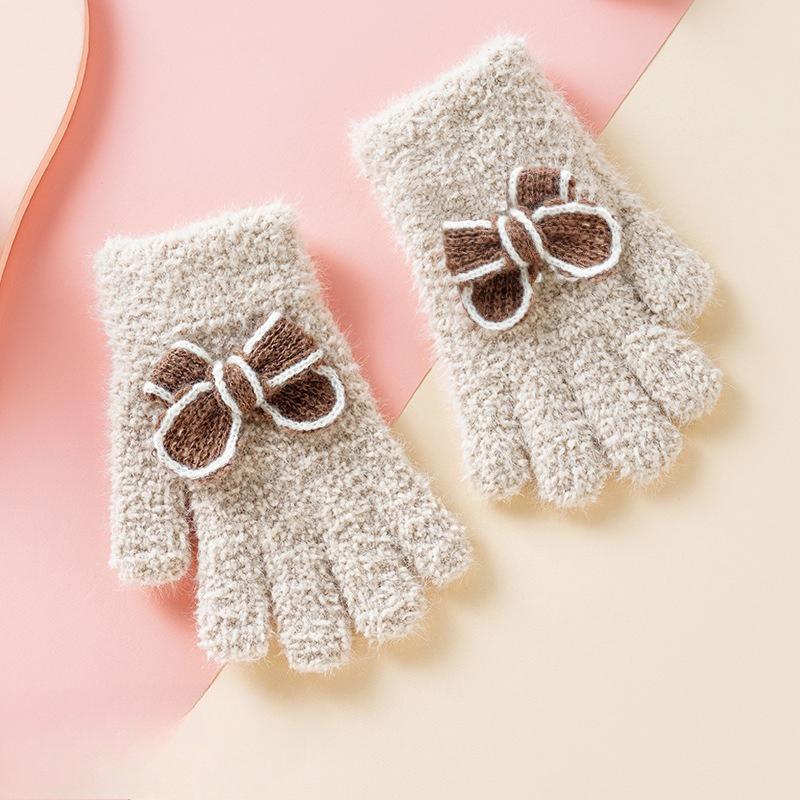 

Детские теплые перчатки Сладкая вишня Утепленные для защиты от зимнего холода Защита рук от замерзания для мальчиков и девочек Пятипалые для велоспорта