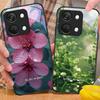 Blue Flower Element For OnePlus Nord 3 5 6T 7 Pro 8 12 10T Reno8 Lite 5G 10R Nord N30 Shell Tempered Glass Phone Case Black