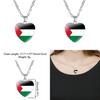 Elegante Halskette mit herzförmigem Anhänger in Form der palästinensischen Flagge für Damen – handgefertigtes Design