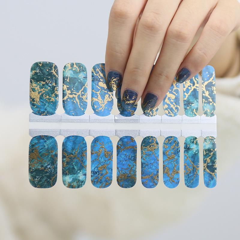 Marble Pattern Foil Nail Stickers, Korean Nail Polish Strips, Self Adhesive Nail Wraps for Home Manicure, Wholesale Nail Art