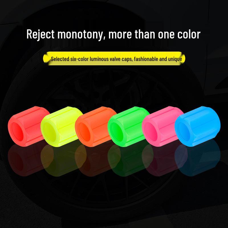 

Luminous Valve Stem Cap for Car and Motorcycle Tires Custom Pack of 5 with Individual Packaging