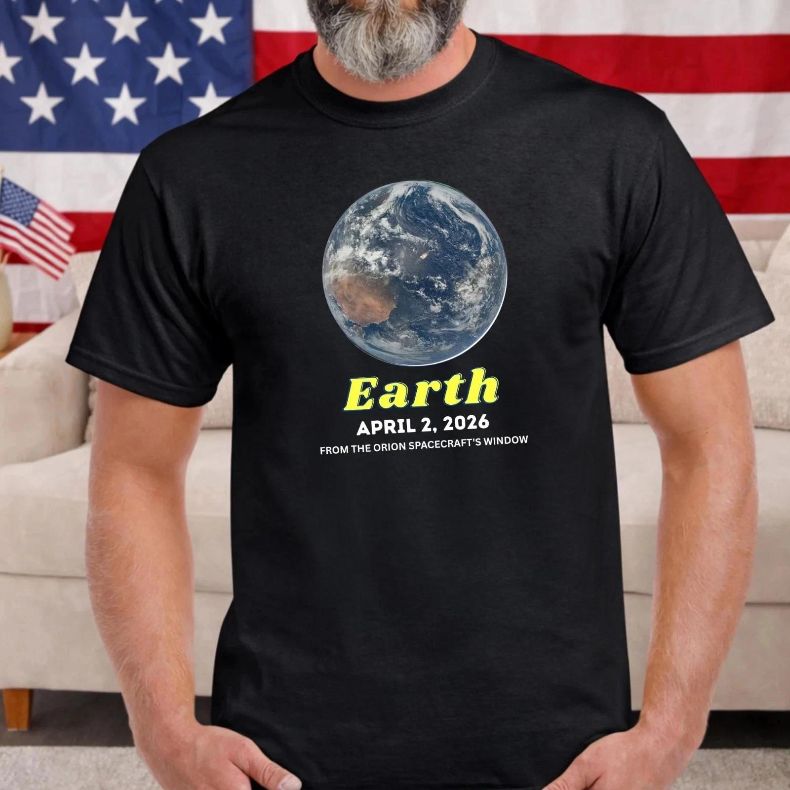 Orion Artemis II Earth From Space Photo T-Shirt | S - 4XL L