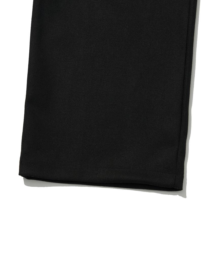 RAW LAB Relaxed Double-Pleat Wide Slacks (Black)