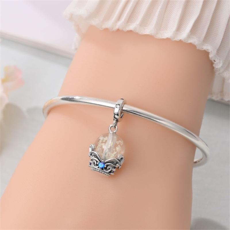 Eis Schnee Fee Charms Perlen Komponenten Kupfer Metall Schneeflocke Leuchtende Kristallkugel Perlen Komponenten Kompatibel Mit 3mm Authentischen Original Armbändern Tun