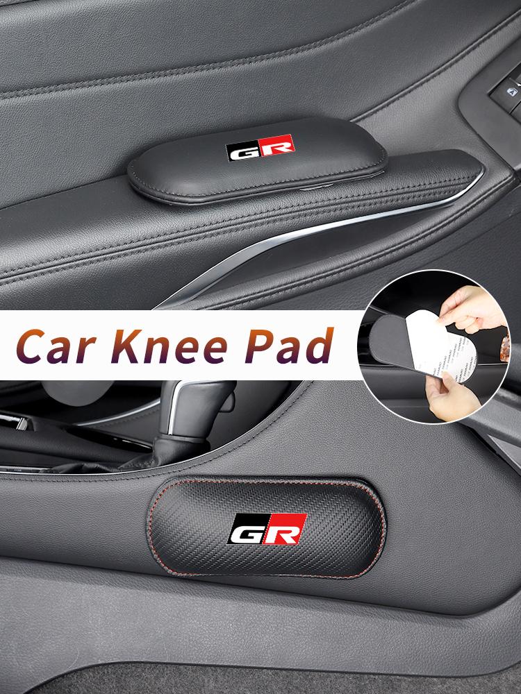 Car Knee Leg Protective Pad Foot Armrest Cushion Accessories For Toyota GR Gazoo Racing Sport C-HR RAV4 Avensis Prado Prius TRD