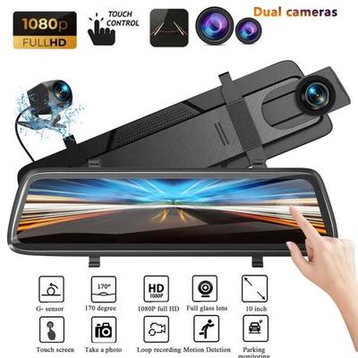 10" IPS Full Touch Screen 1080P Dash Cam Car DVR Rear View Camera Video Recorder G-Sensor Parking Monitor