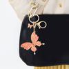 Öltauchender Strass-Schmetterlings-Schlüsselanhänger für Damen und Mädchen, tragbar, Zinklegierung, Rucksack-Geldbörse, Ornament, Schmetterlinge, Schlüsselanhänger