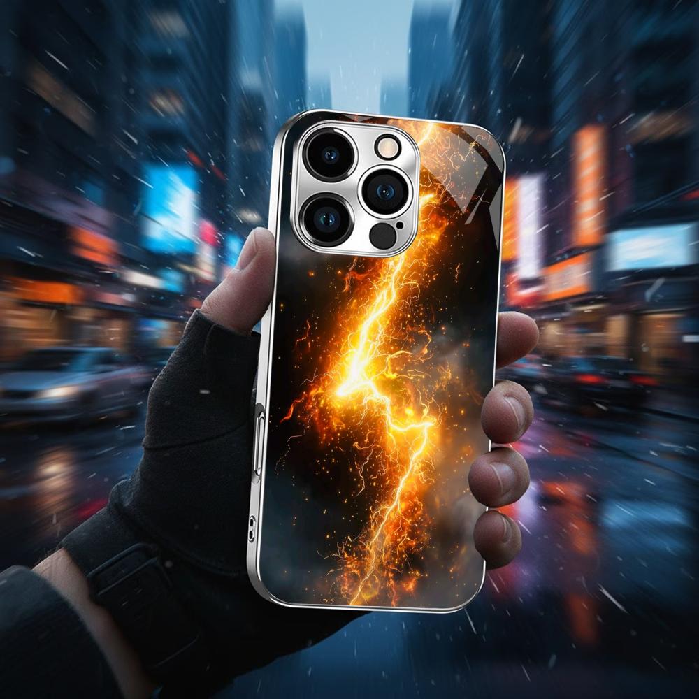 

Красочный гальванизированный стеклянный чехол для телефона iPhone 17 16 15 14 13 12 11 Pro Max Plus 16E 17Air iPhone 17