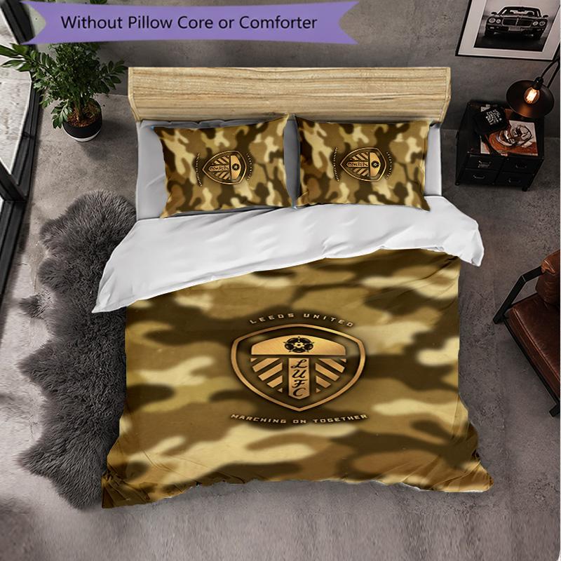 Leeds United Football Set Lenzuola 3 Pezzi Morbido Set Copripiumino con Federe Set Decorazione Camera da Letto per la Casa