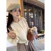 Sweet Bow-Knit Round Neck Women's Cardigan: Elegant Long Sleeve Sweater for Autumn & Winter