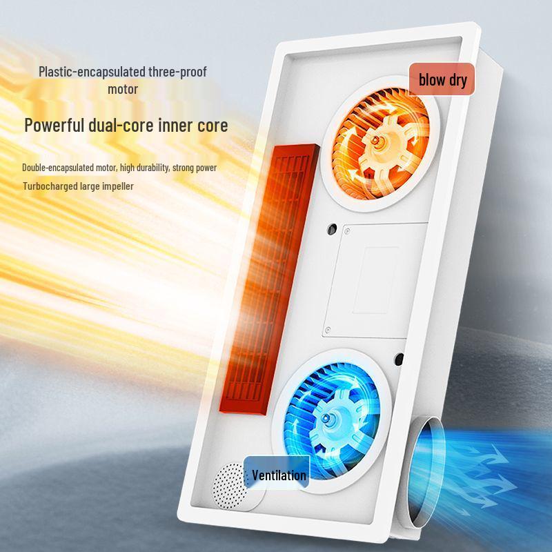 Shenhua Smart Recessed Ceiling Bath Heater with Light and Dual Motor Blades