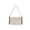 MICHAEL KORS Sonia Presbyopia Chain Flip Artificial Leather Small Square Bag Hand Crossbody Shoulder Bag Medium Women's Vanilla White and Acorn Brown