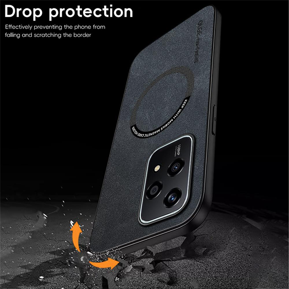 WANLONFENG YBP Series For Honor 200 Lite Magnetic Case with Tempered Glass Film PU+TPU Phone Cover Large Cutout