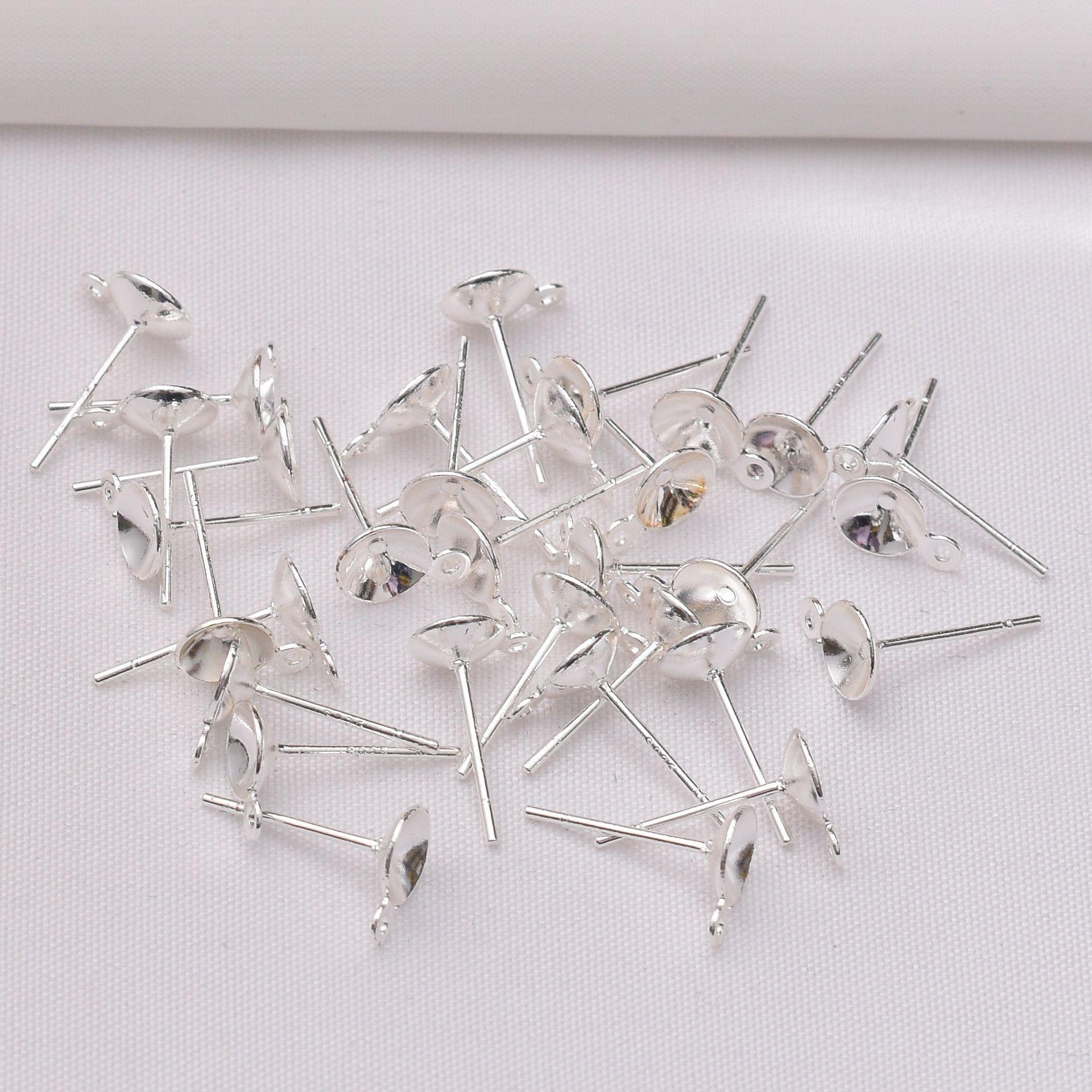 

10 шт. 14-каратный золотой пакет с иглой-чашей с подвесным держателем для жемчуга серьги своими руками аксессуары для сережек крестообразная игла-чаша с подвеской 5mm bowl needle