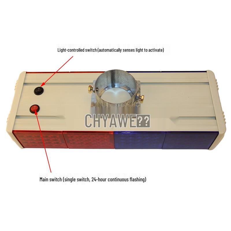 Double-Sided Red/Blue LED Solar Strobe Light for Nighttime Road Construction Site