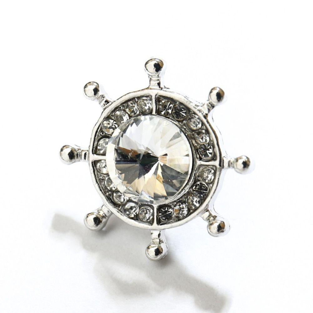Zinc Zinc Alloy Rudder Collar Brooch Crystal  Cute   Birthday Gift