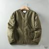 Men's Retro Military-Style V-Neck Cotton Padded Jacket - Autumn/Winter Outdoor Workwear Trend