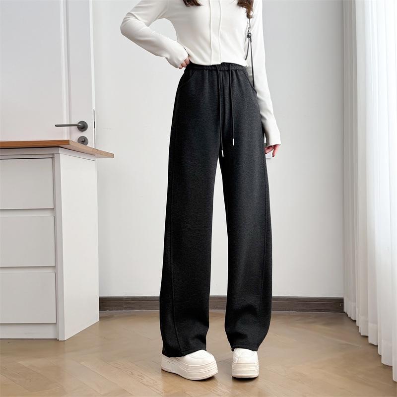 Plus Size Women's High Waist Slimming Casual Pants - Spring 2026 Curved Straight Leg