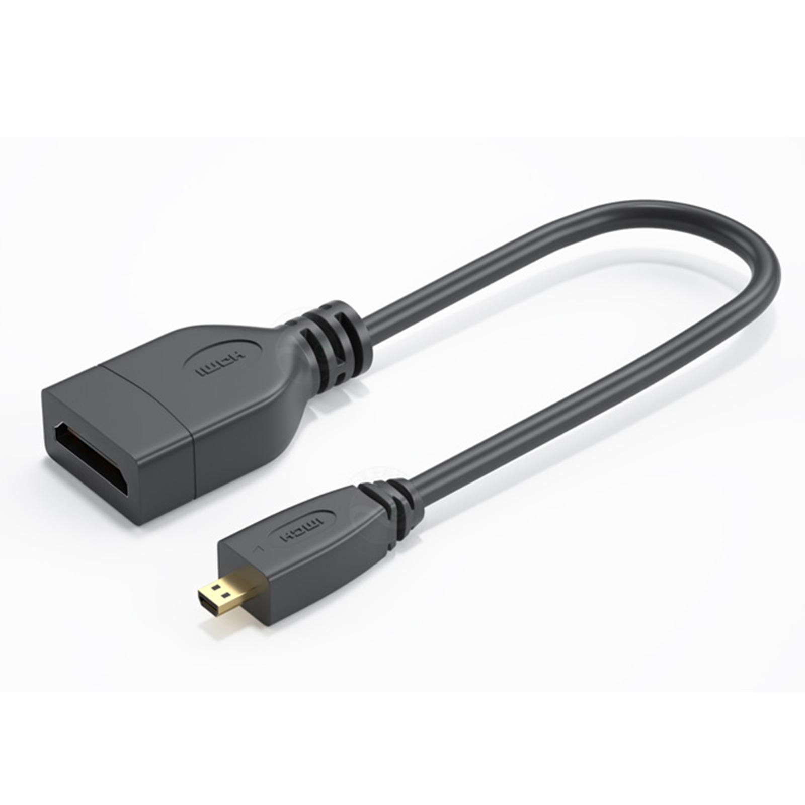 

Кабель HDMI Female to Micro HDMI Male 4K60Hz 90-градусный угловой переходник 3840x2160P четкая и быстрая скорость для проектора, монитора, телевизора PVC