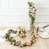 250CM Artificial Rose Flowers Wedding Home Room Decoration Spring Autumn Garden Arch Christmas Rattan DIY Gift Fake Plants Vine