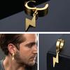 2pc Punk Hiphop Lightning Pendant Stainless Steel Earring korean fashion Women Men Circle Ear Stud Earring Jewelry Ear Accessory
