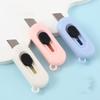 Kawaii Mini Pocket Utility Knife Express Box Paper Cutter Art Craft Wrapping Opener with Keychain Hole Office School Stationery