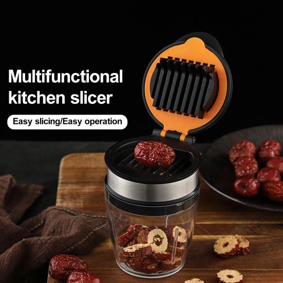 Erdbeerschneider aus Edelstahl 304 mit rutschfester Basis, 8 Klingen, schnelle Zubereitung von Obst, Gemüse und Salat