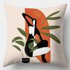 Art Plant Pillowcase 45Cmx45Cm Square Sofa Pillow Cover Abstract Cushion