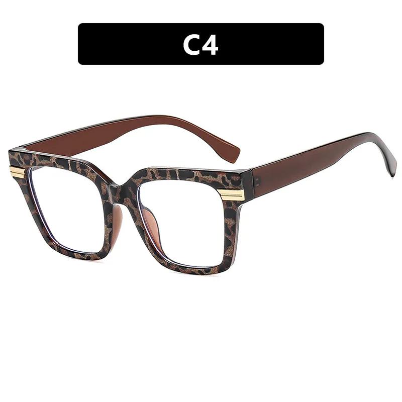 Men'S Fashionable High-Definition Anti-Blue Light Flat Glasses Retro Square Frame Optical Glasses Women'S Eye Protection Glasses