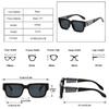  Ins Popular Fashion Square Women Luxury Sunglasses Shades UV400 Retro Men Punk Dark Blue Sun Glasses