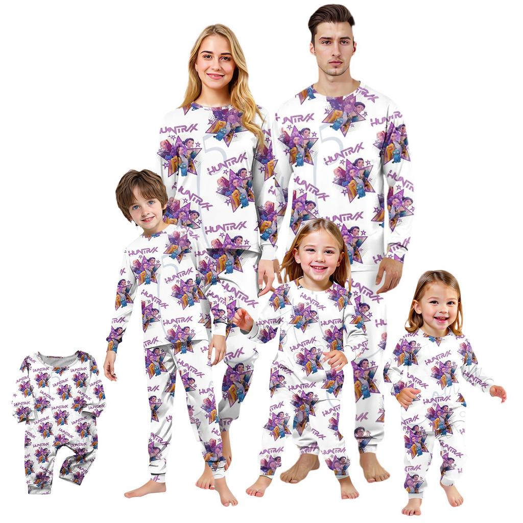 Prints Family Matching Long Sleeve Tops+Pants Set Family Matching Sets